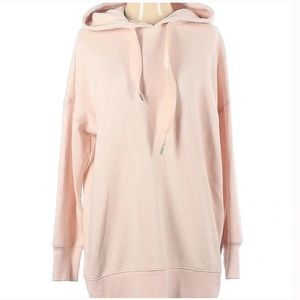 Aerie baby pink long oversized zip side hoodie with ribbon drawstring. Size XS